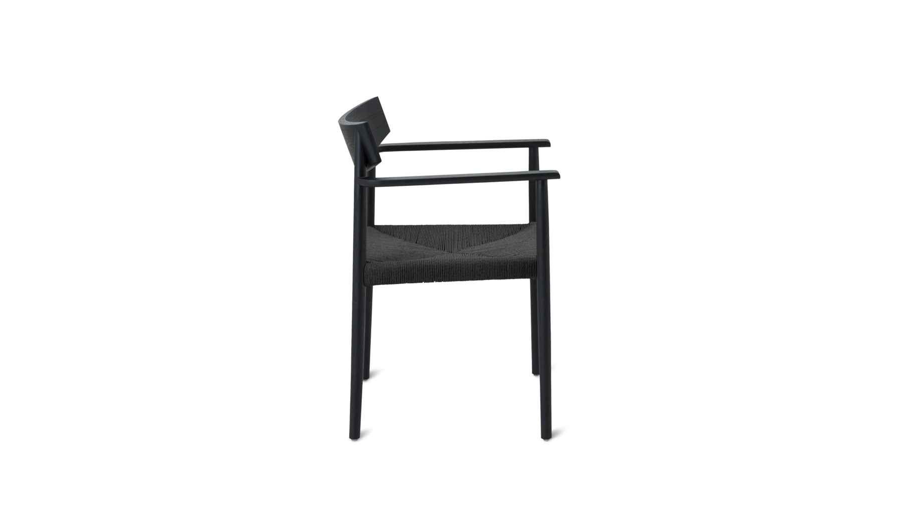 Dinner Guest Dining Chair, Black Oak/ Black Papercord Seat - Image 5