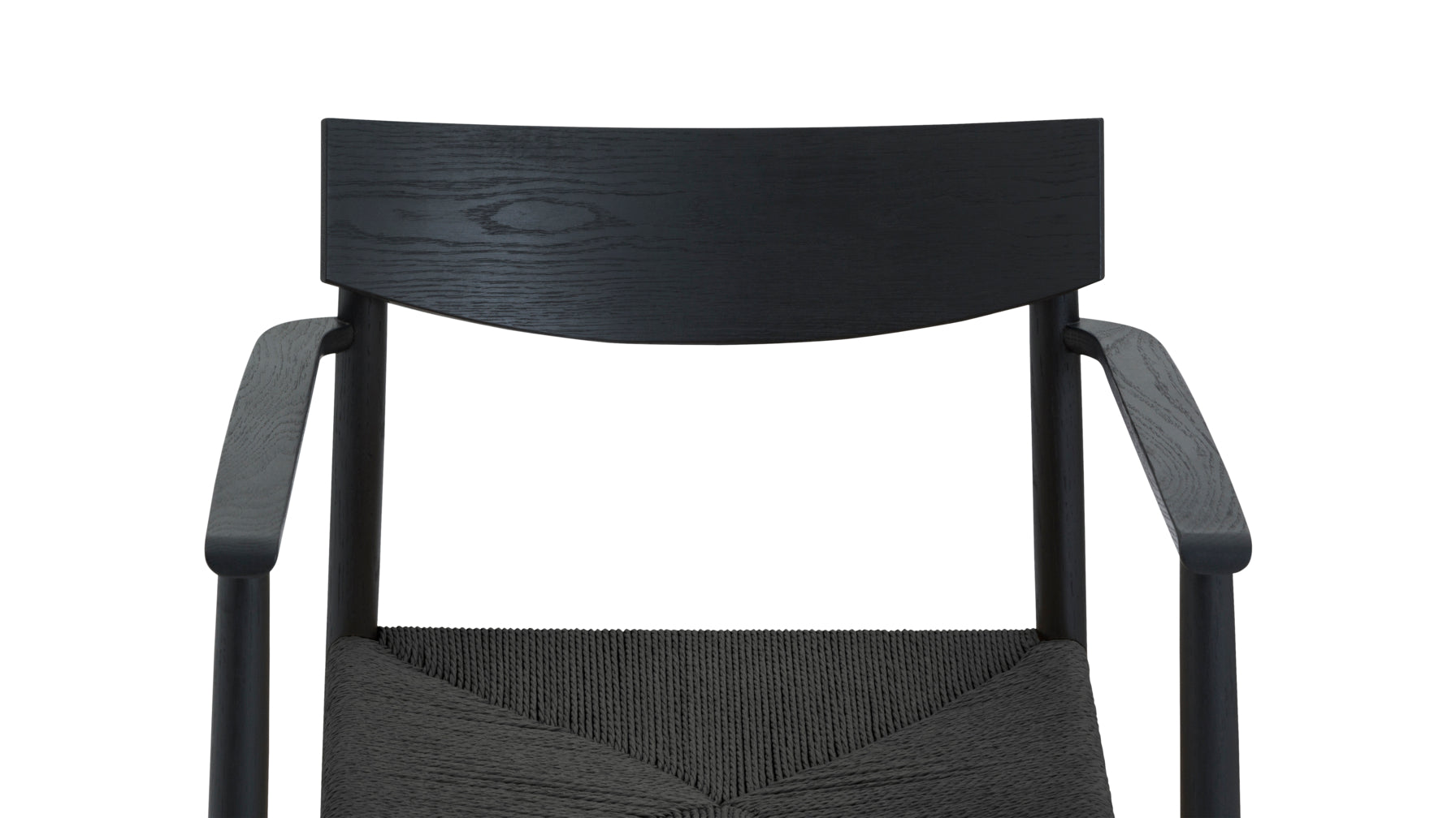 Dinner Guest Dining Chair, Black Oak/ Black Papercord Seat - Image 9