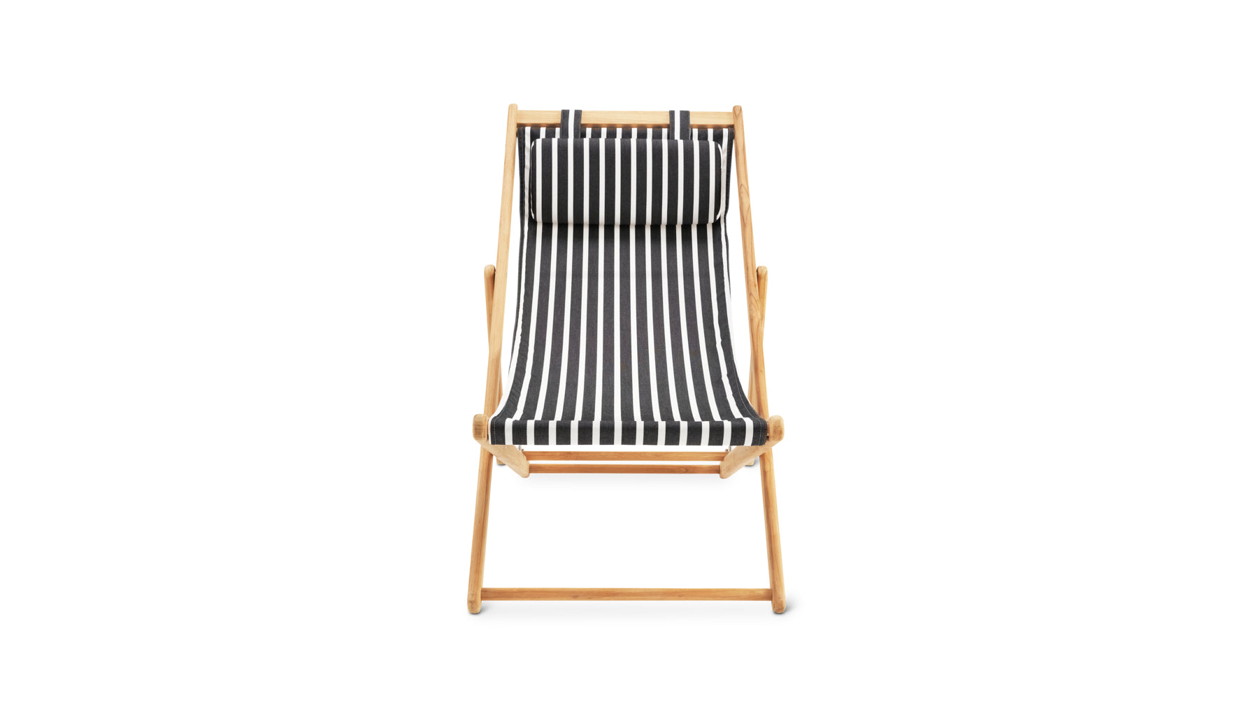 Settle In Outdoor Deck Chair, Black Sand - Image 1