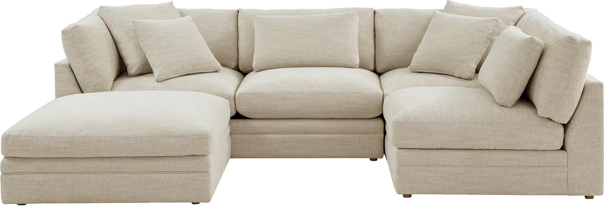 Feel Good Sectional with Ottoman, Right, Oyster - Image 7