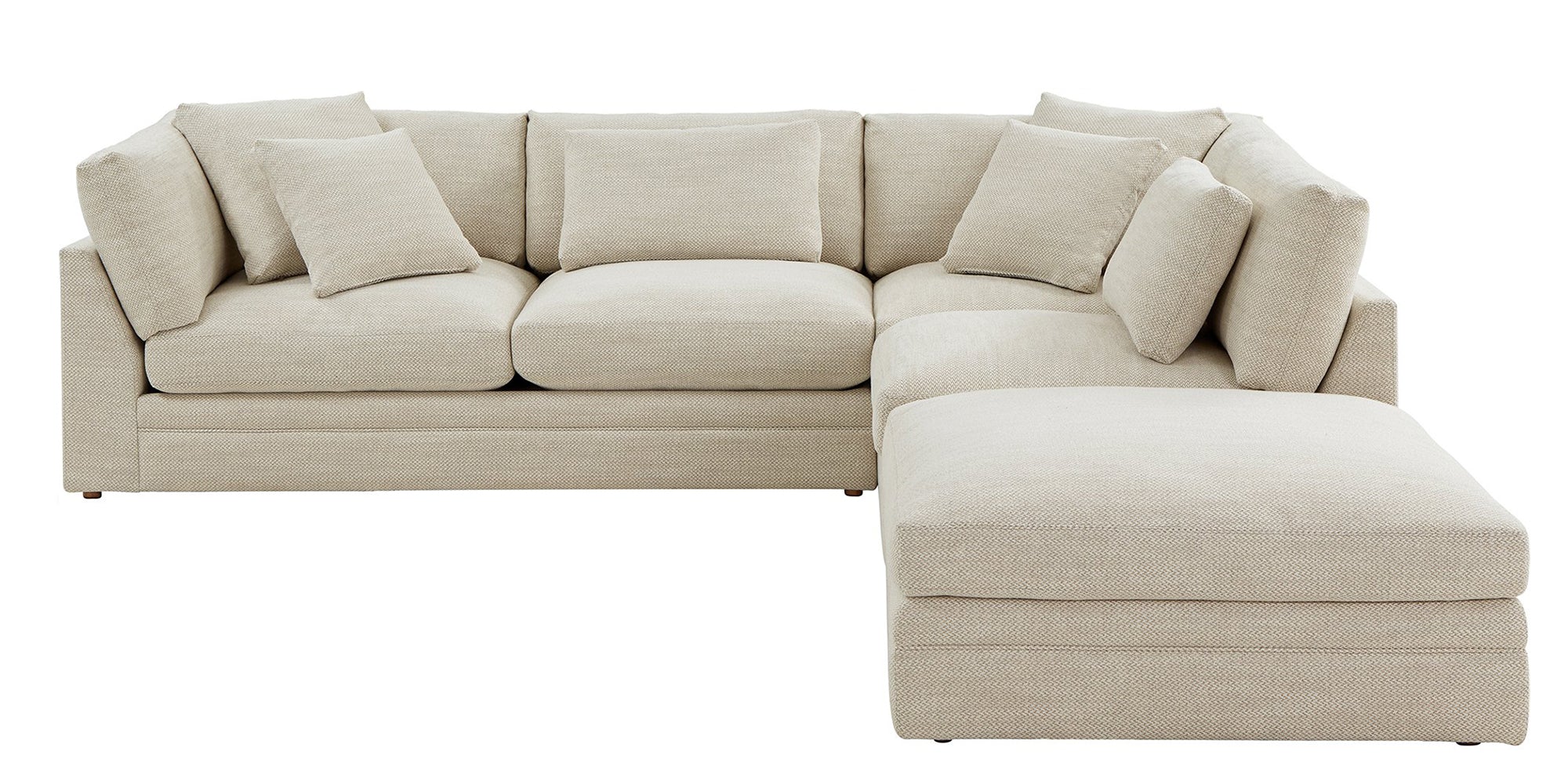 Feel Good Sectional with Ottoman, Right, Oyster - Image 1