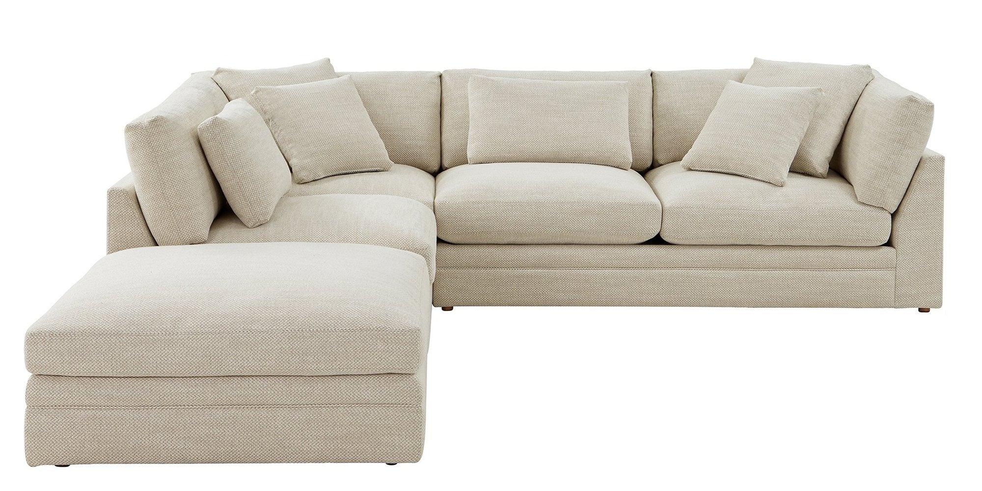 Feel Good Sectional with Ottoman, Left, Oyster - Image 1