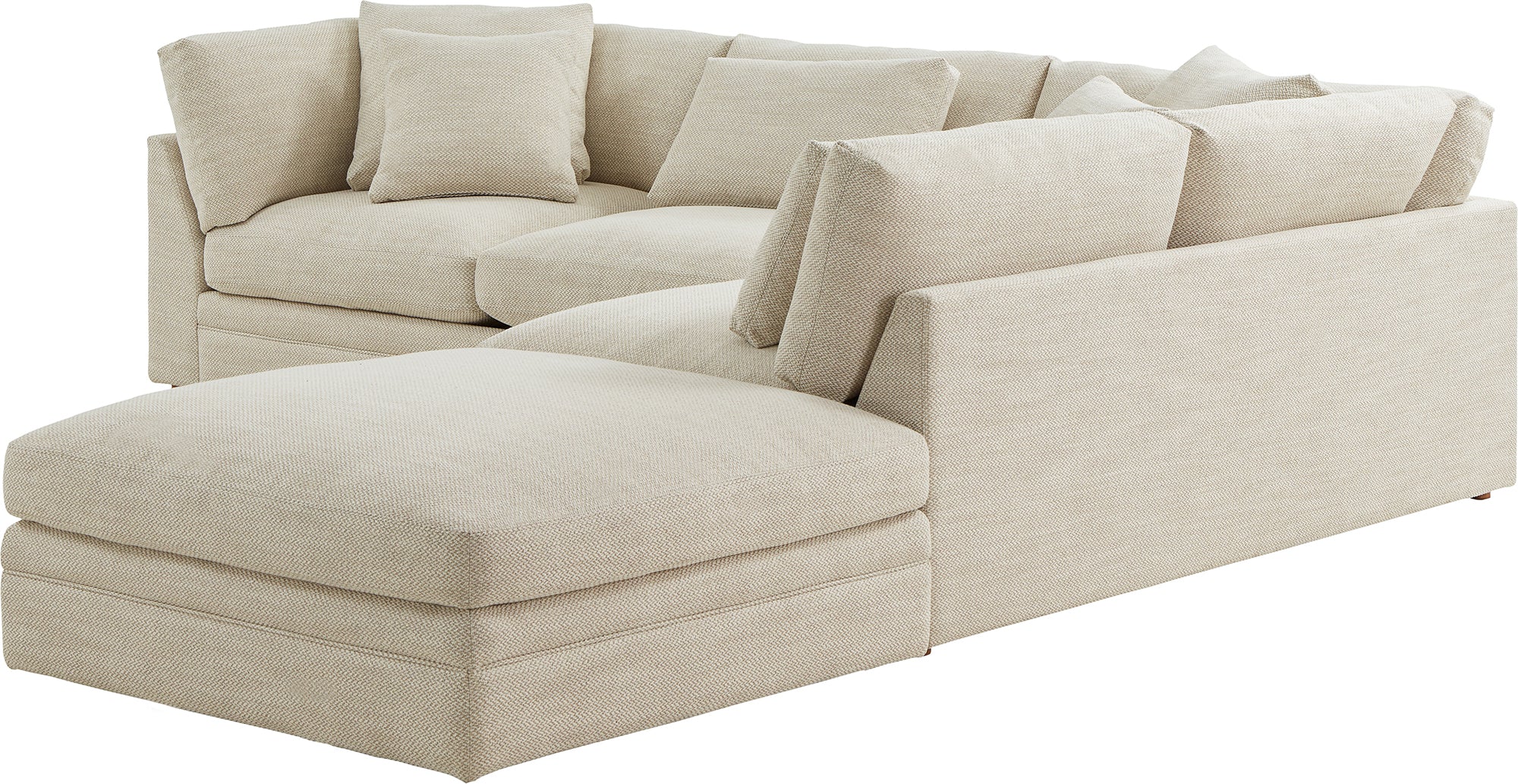 Feel Good Sectional with Ottoman, Right, Oyster - Image 5