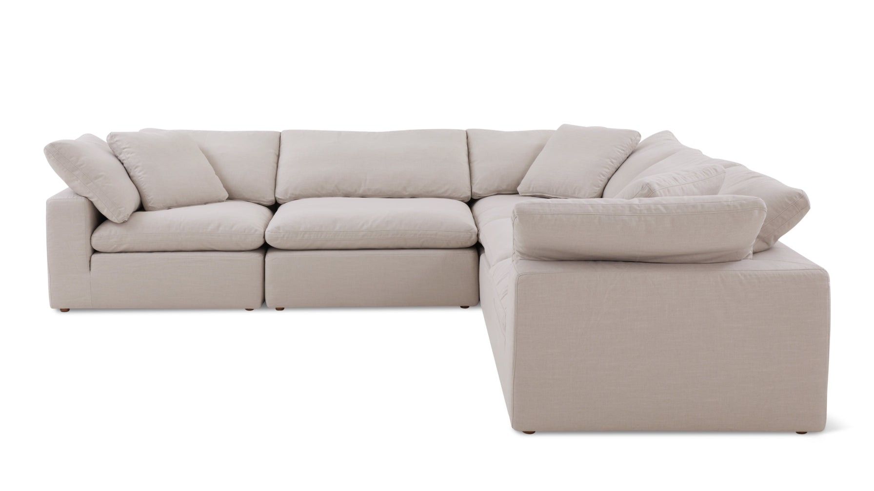 Movie Night™ 5-Piece Modular Sectional Closed, Large, Clay - Image 1