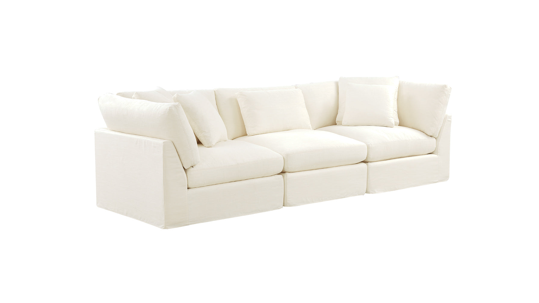 Get Together™ 3-Piece Modular Sofa, Large, Cream Linen - Image 3