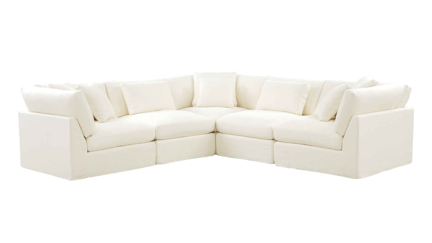 Get Together™ 5-Piece Modular Sectional Closed, Large, Cream Linen - Image 5