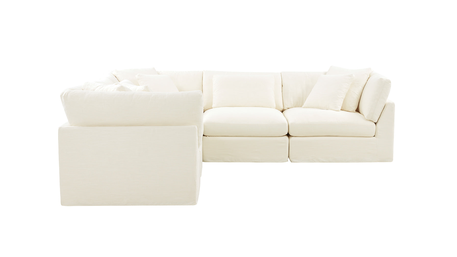 Get Together™ 5-Piece Modular Sectional Closed, Large, Cream Linen - Image 6