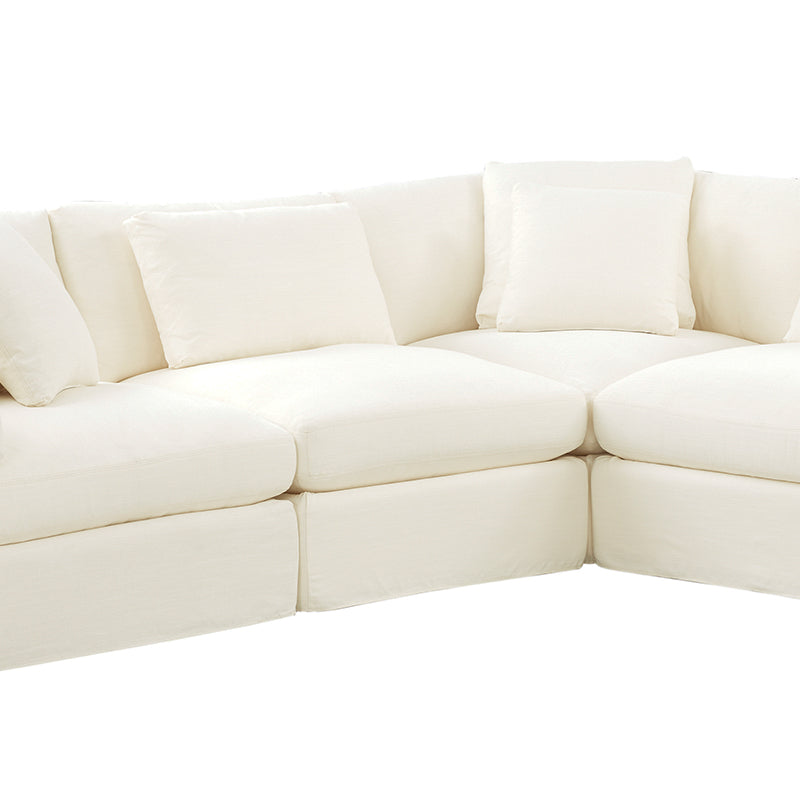 Get Together™ 5-Piece Modular Sectional Closed, Large, Cream Linen - Image 12