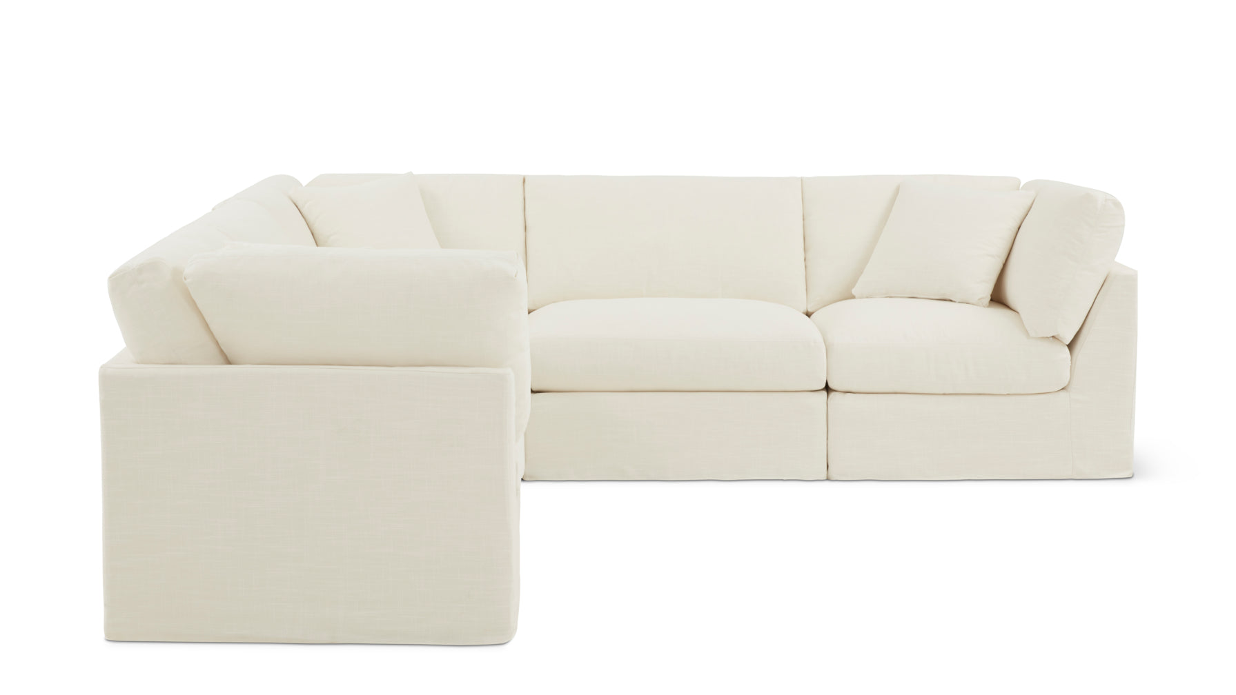 Get Together™ 5-Piece Modular Sectional Closed, Standard, Cream Linen - Image 2