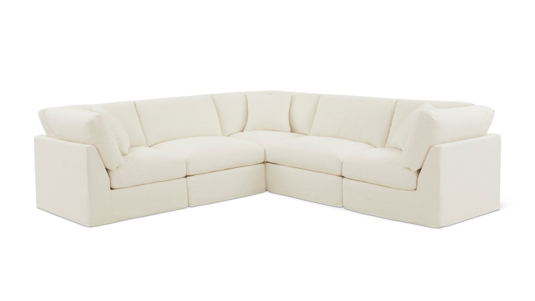 Get Together™ 5-Piece Modular Sectional Closed, Standard, Cream Linen - Image 4