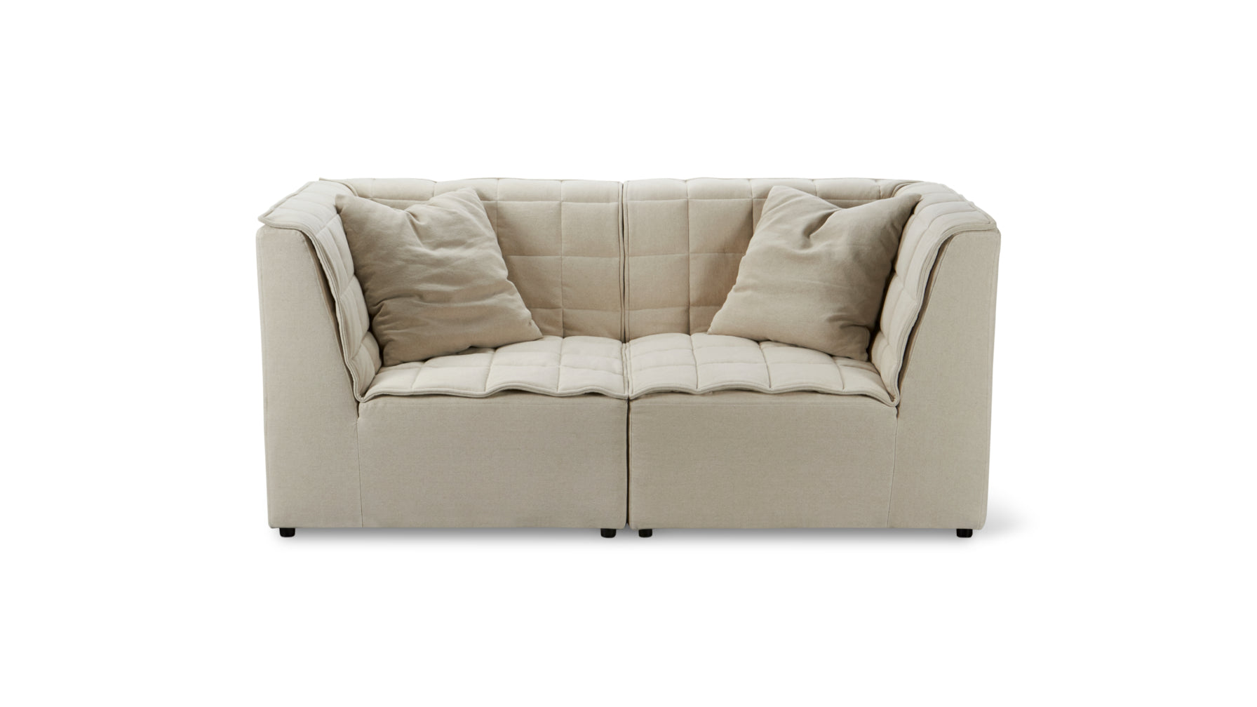 Quilt 2-Piece Modular Sofa, Fawn - Image 1