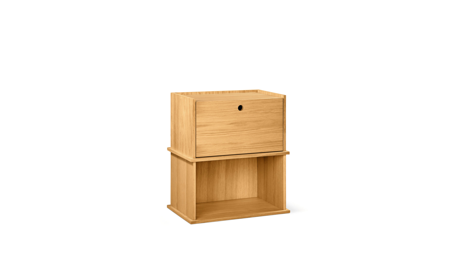 Keep Stacking Storage System 2-Piece, Open and Closed, Oak - Image 3