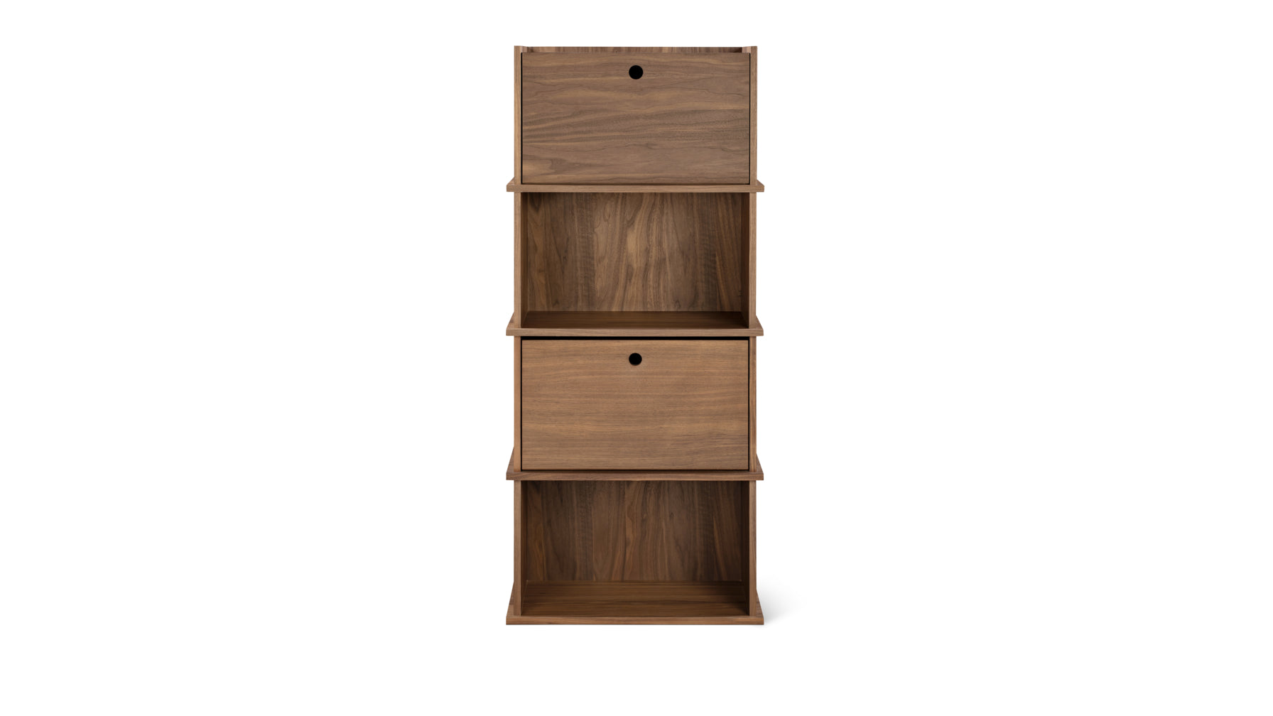 Keep Stacking Storage System 4-Piece, Open and Closed, Walnut - Image 4