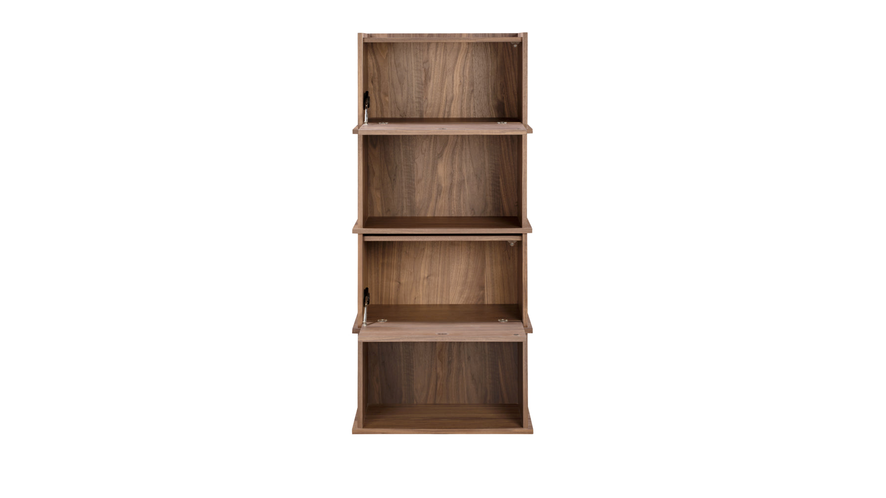 Keep Stacking Storage System 4-Piece, Open and Closed, Walnut - Image 11