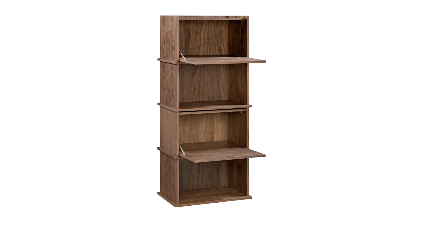 Keep Stacking Storage System 4-Piece, Open and Closed, Walnut - Image 5