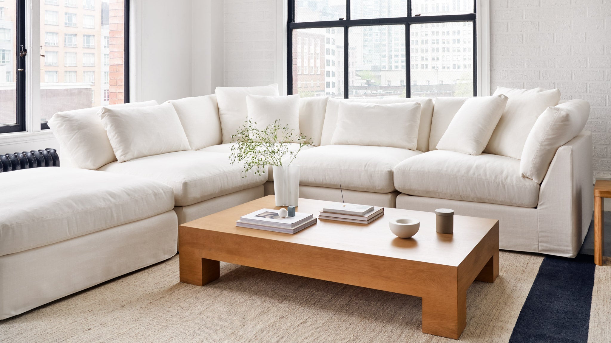 Get Together™ 5-Piece Modular Sectional Closed, Standard, Cream Linen - Image 3