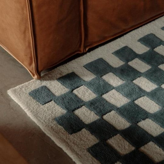 Checkers Rug x Scott Sueme, 5x7, Teal - Image 8